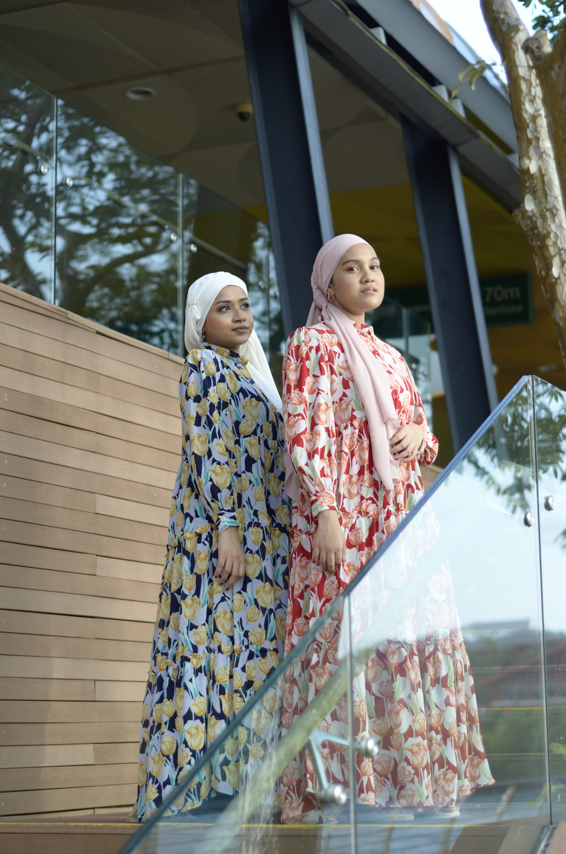 A floral chiffon maxi dress