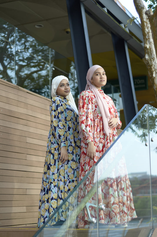 A floral chiffon maxi dress