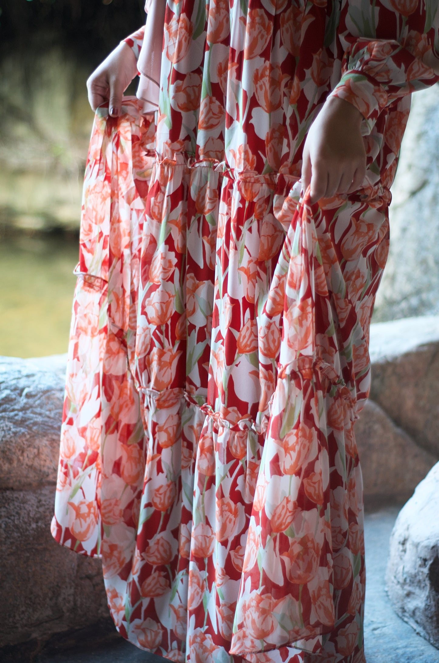 LUNA Chiffon Maxi Dress
