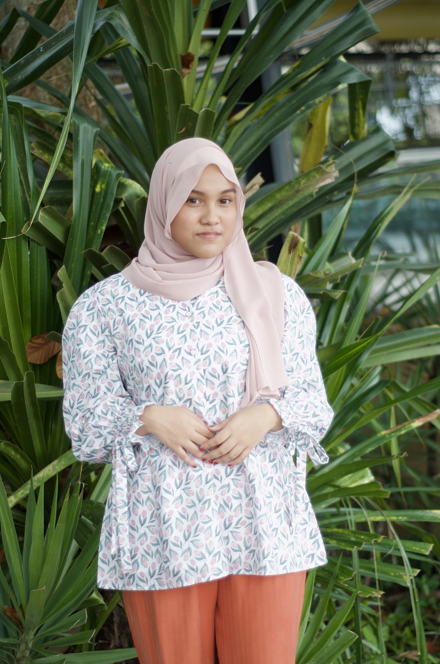 Modest resort-style blouse